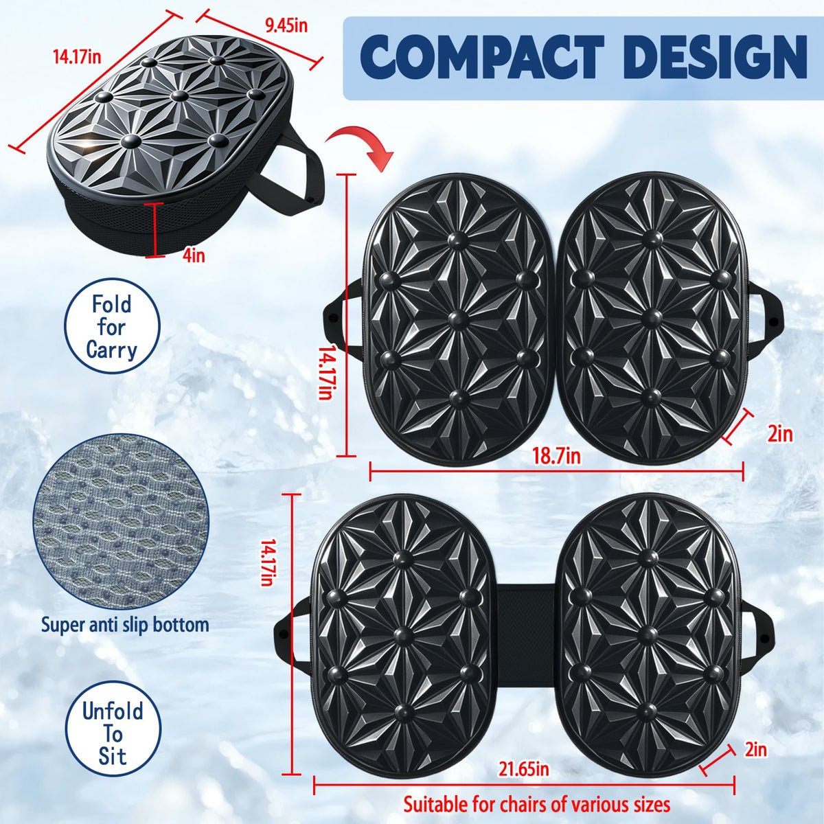 Foldable Cooling Gel Memory Foam Seat Cushion I6918