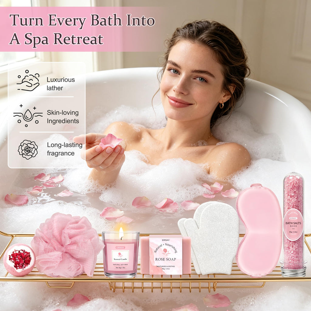 23pcs Rose Spa Gift Baskets I815