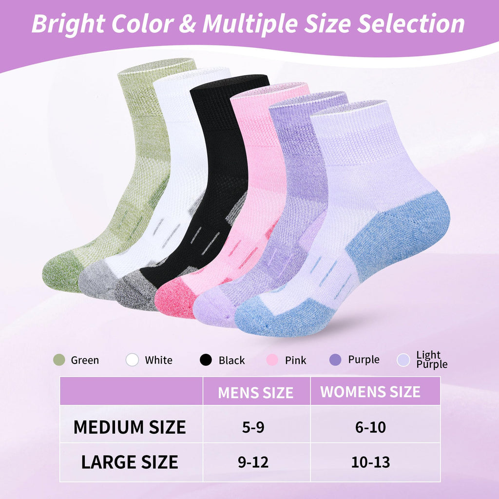 6 Pairs Wide Bamboo Viscose Non Binding Socks E749