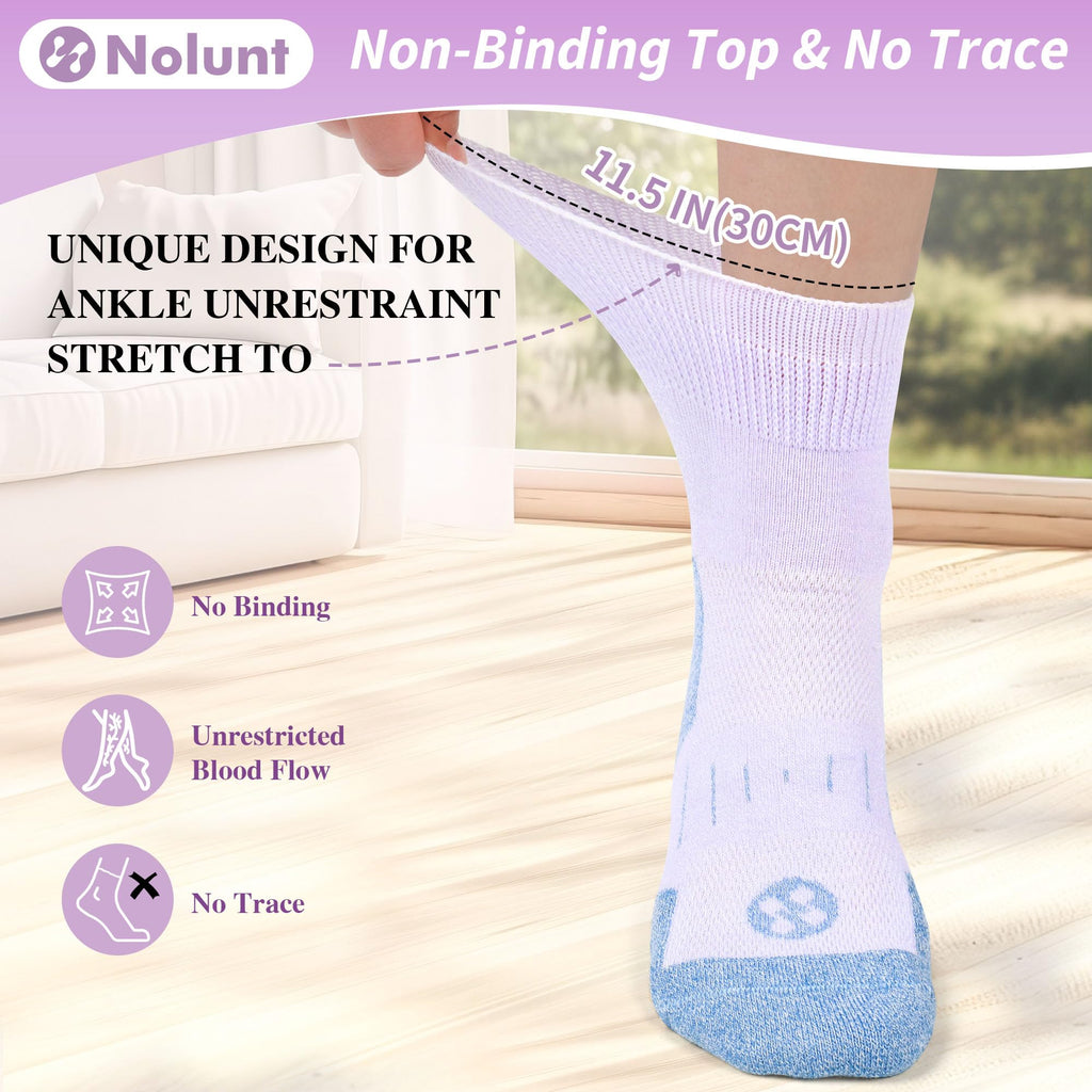 6 Pairs Wide Bamboo Viscose Non Binding Socks E749