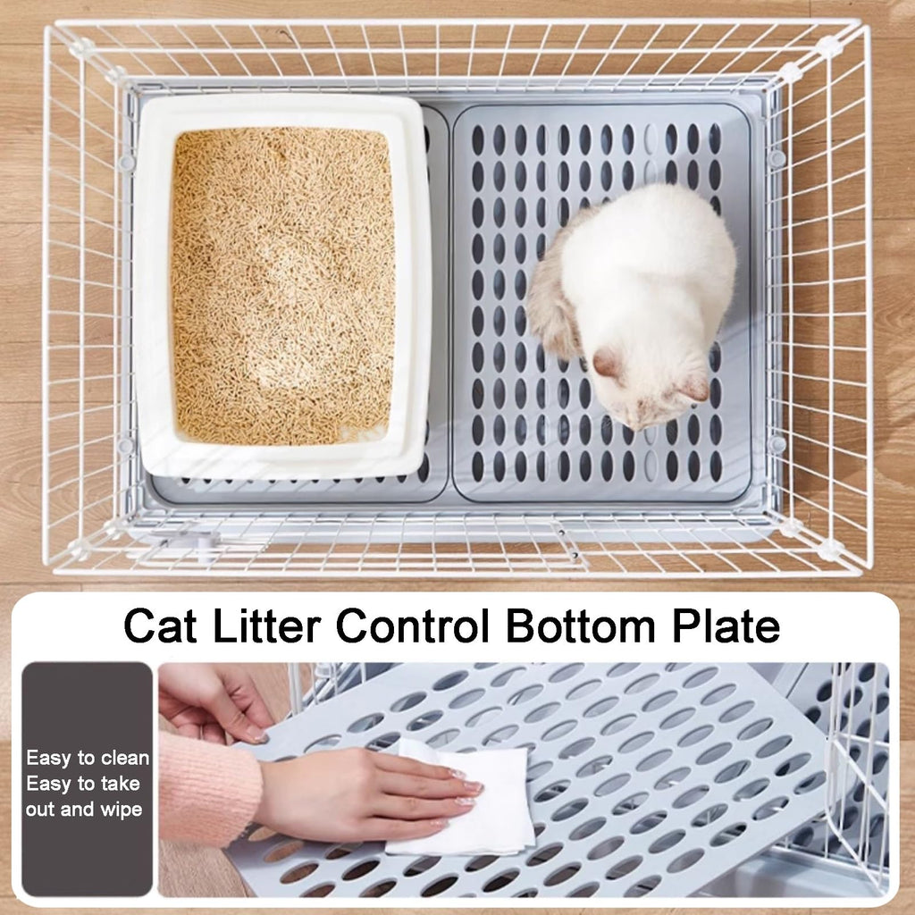 Detachable Metal Wire Cat Enclosure with Litter Box B661