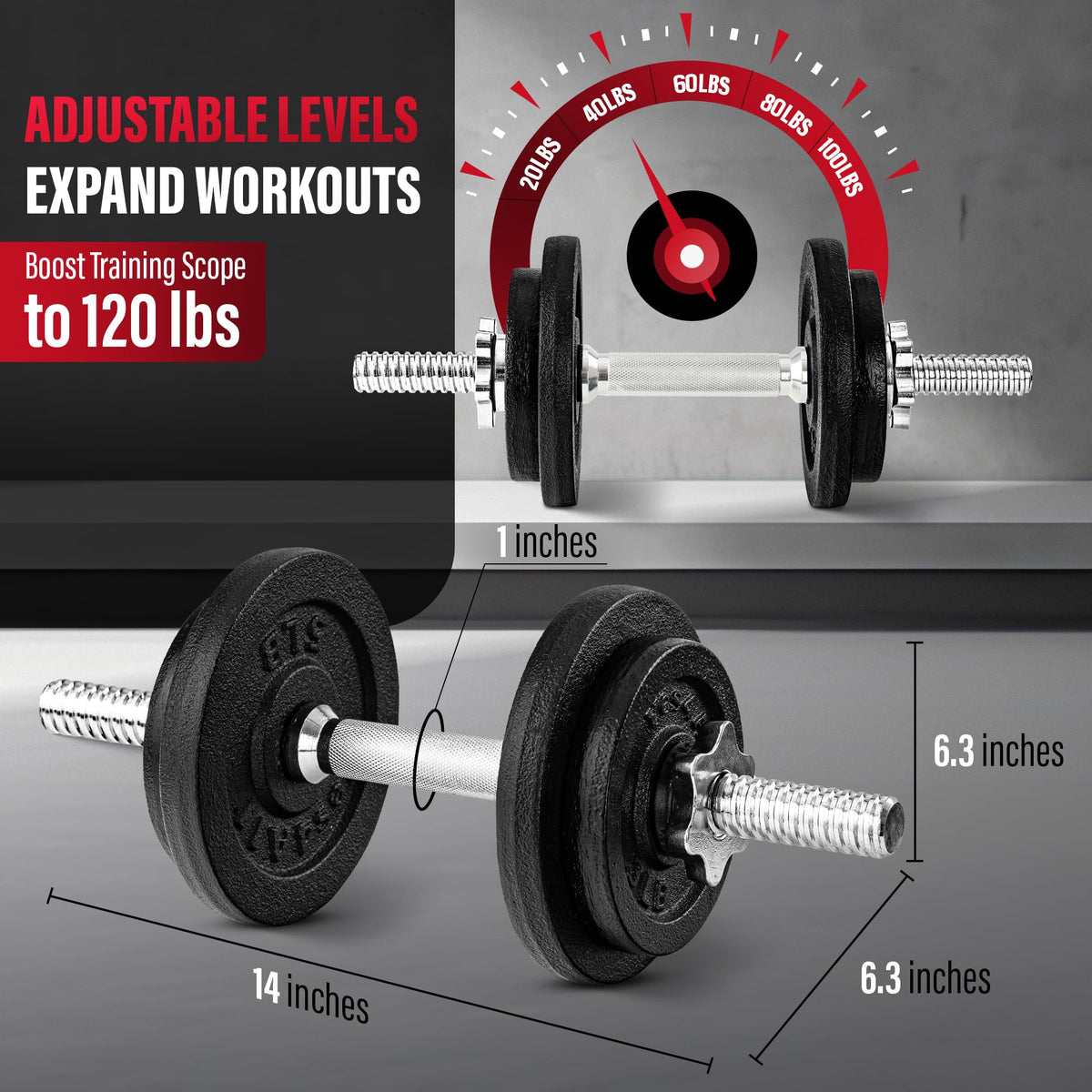 Adjustable Dumbbell Set with Weight Plates R347