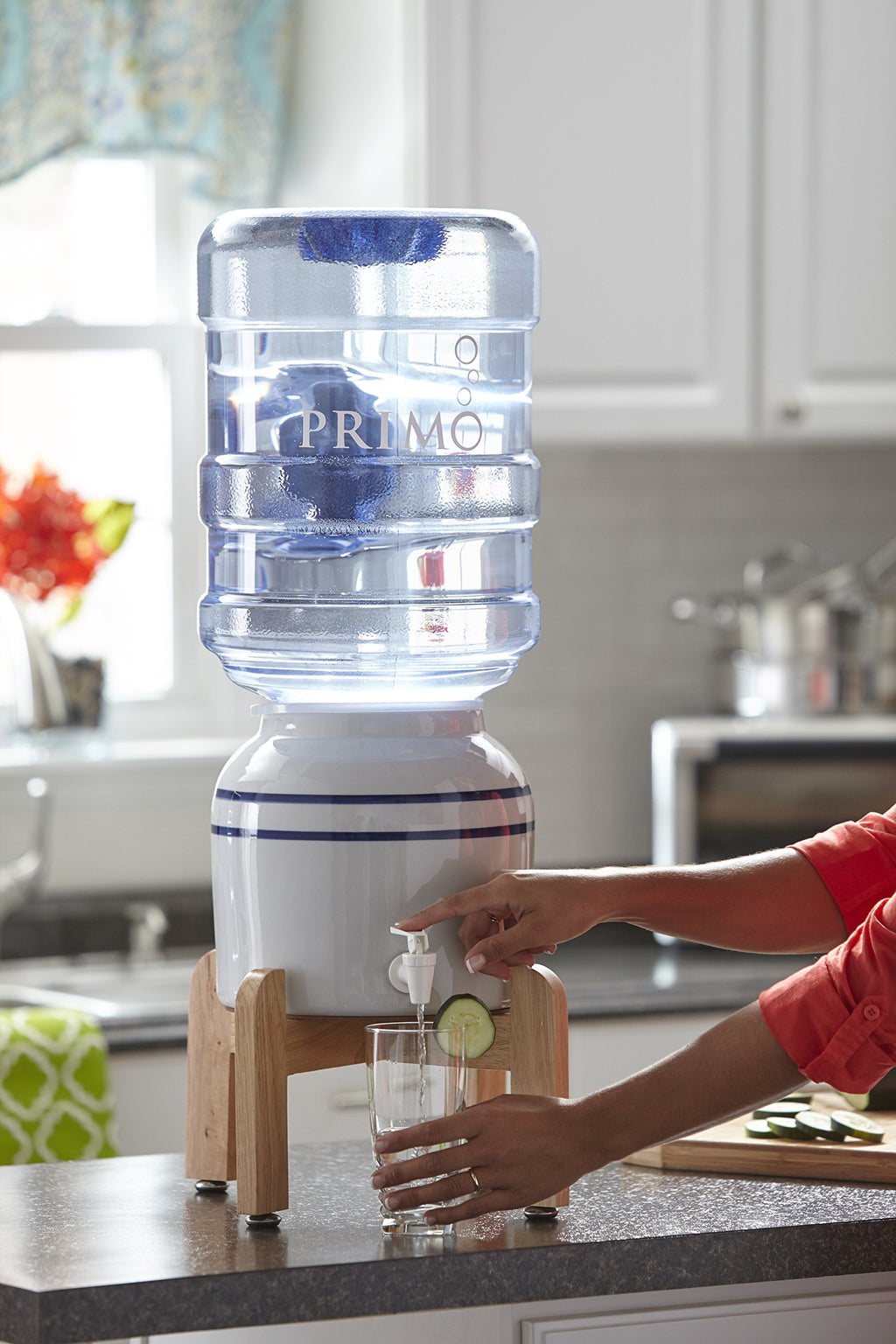 Ceramic Countertop Water Jug Dispenser with Stand T165232