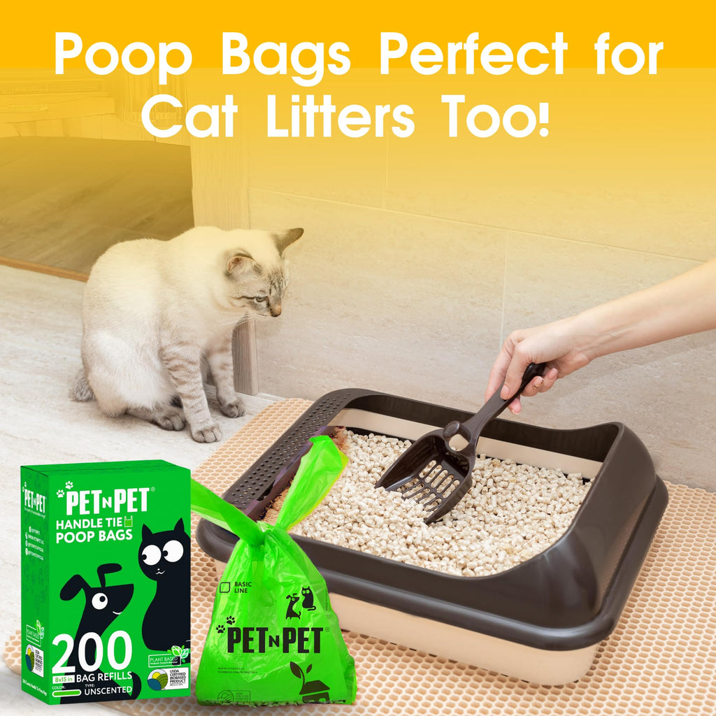 200 Count Unscented Tie Handles Poop Bags T987