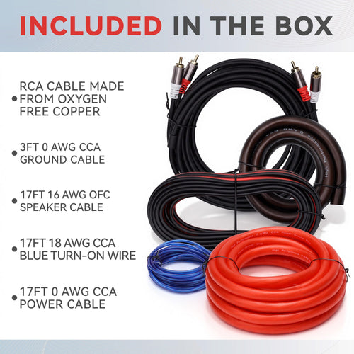 1/0 Gauge Car Amplifier Wiring Kit with RCA Cable A13219