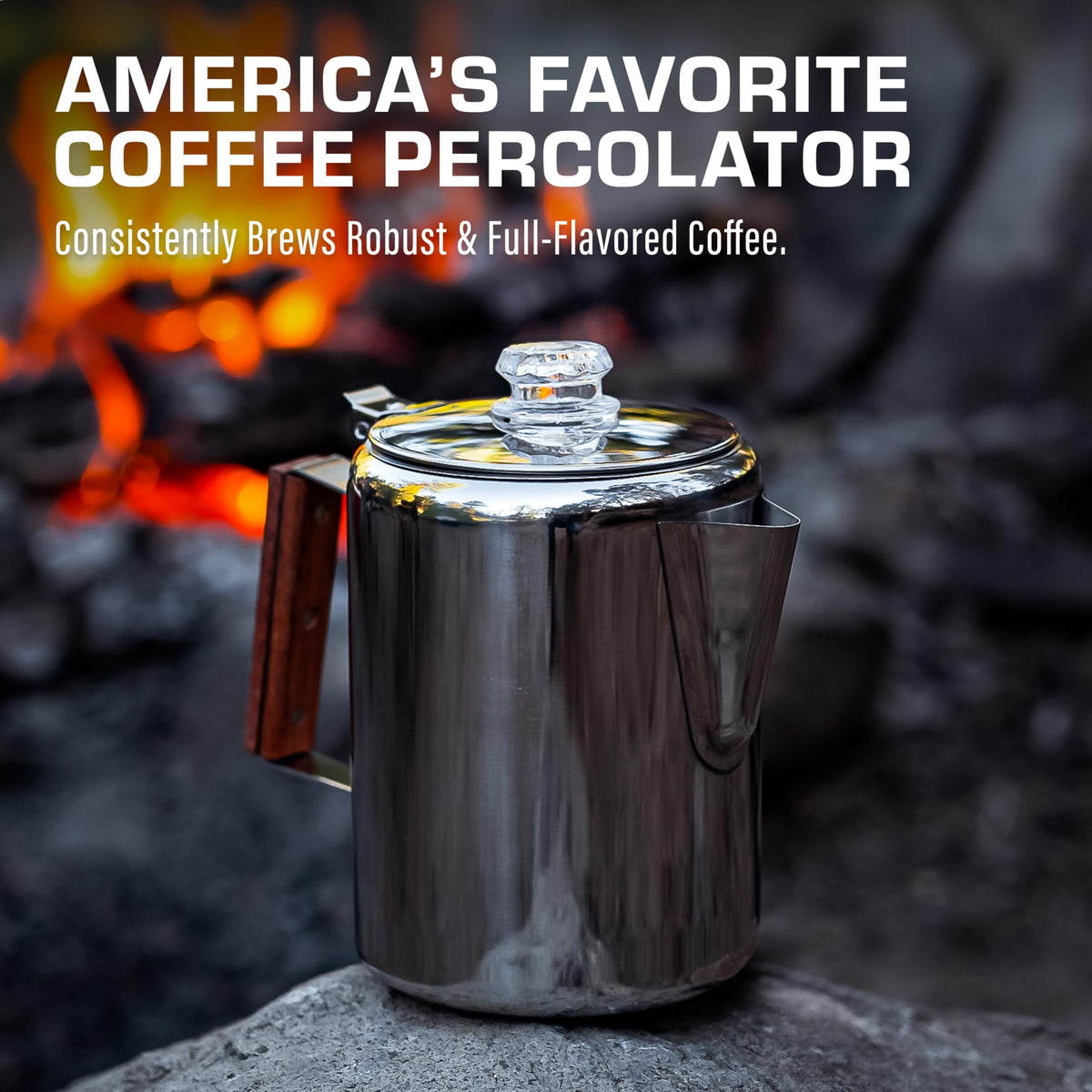 9 Cup Percolator Coffee Pot & 10 oz Double Wall Stainless Steel Cups W6498