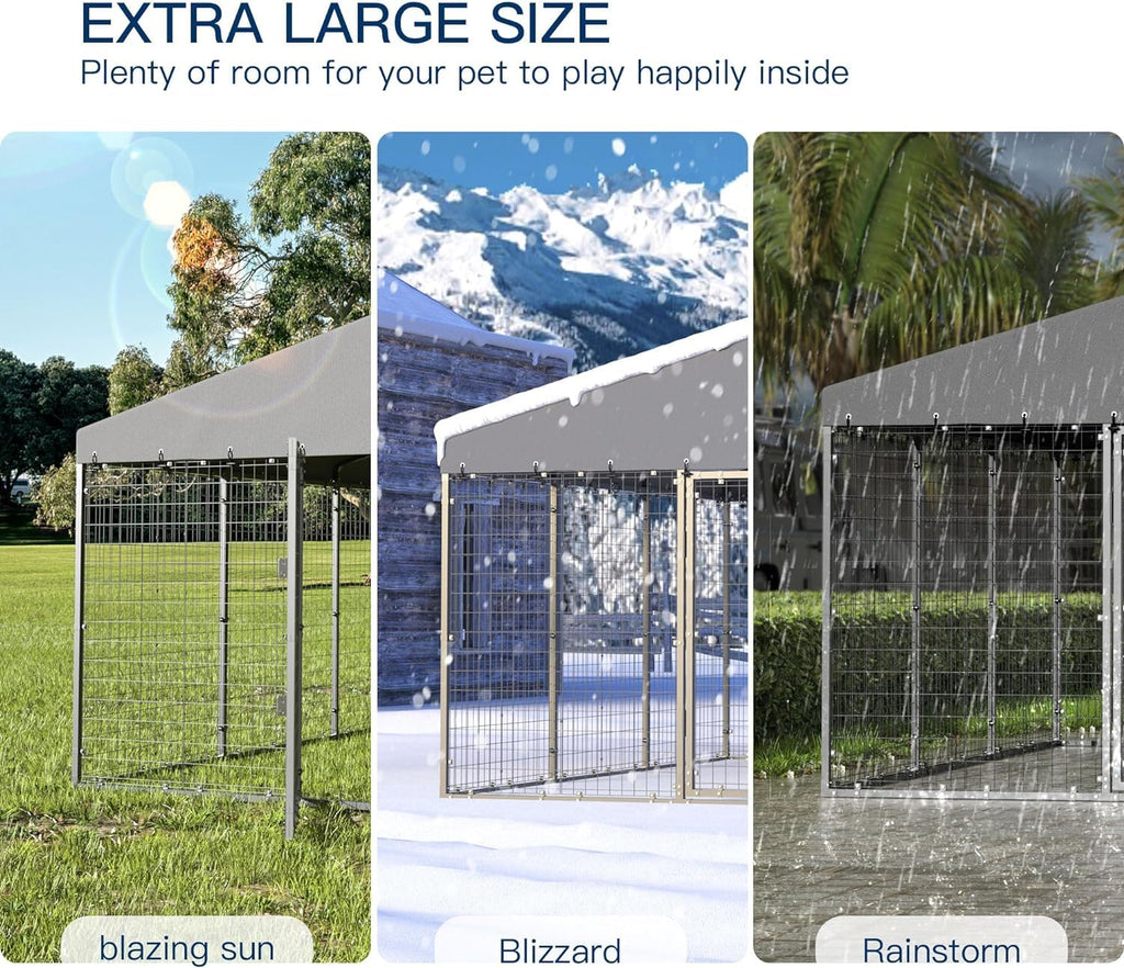 10' x 10' Outdoor Dog Kennel with Roof D748