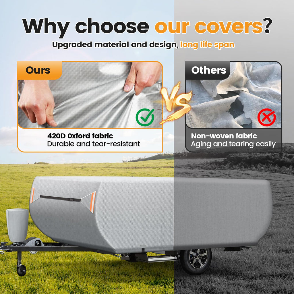 7 Layers Ripstop Waterproof Pop Up Camper Cover Fits 14' - 16' Trailers O588115
