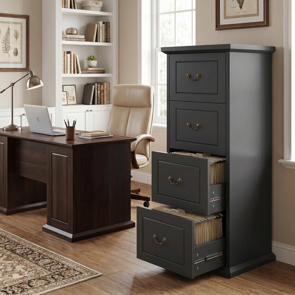 Wooden Vertical 4-Drawer File Cabinet X20896