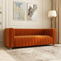 Orange Velvet 80 Inch 3 Seat Sofa F3312