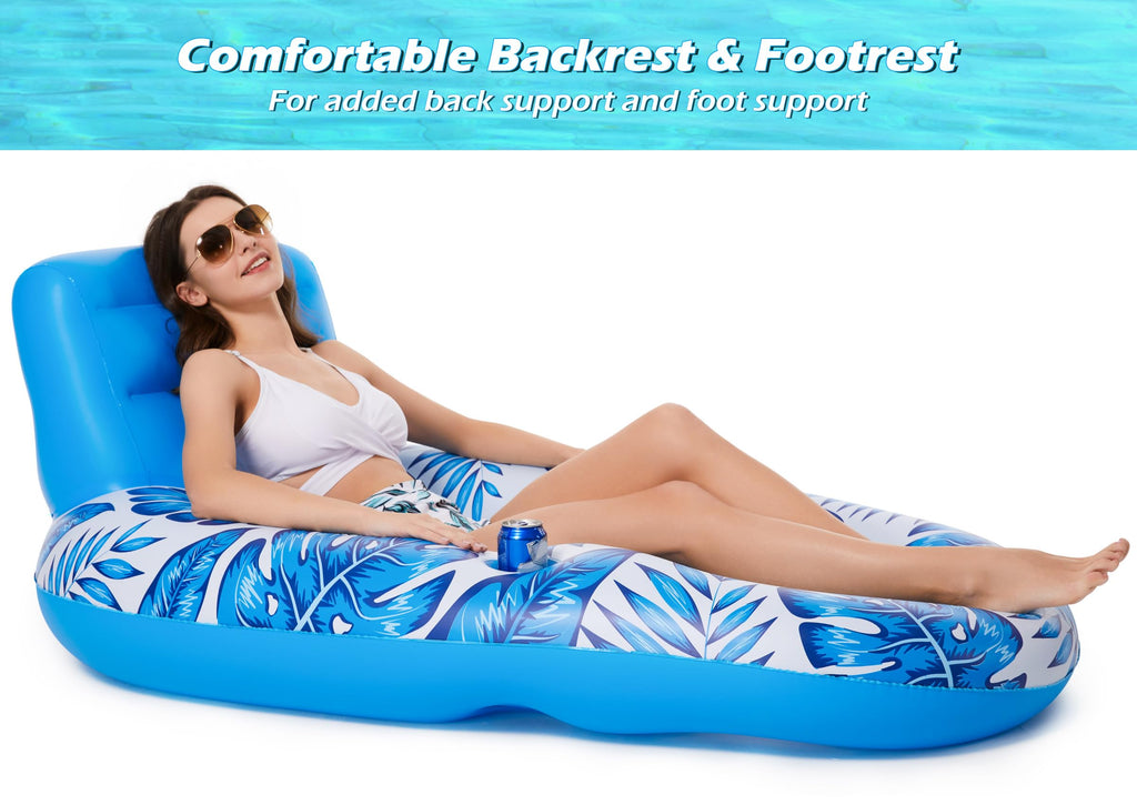 Inflatable Pool Float Lounger with Cup Holders K7297