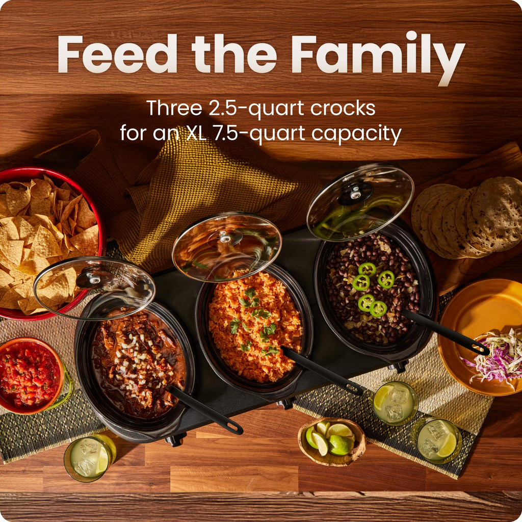 Triple Slow Cooker with 2.5 Qt Ceramic Crocks Z6533