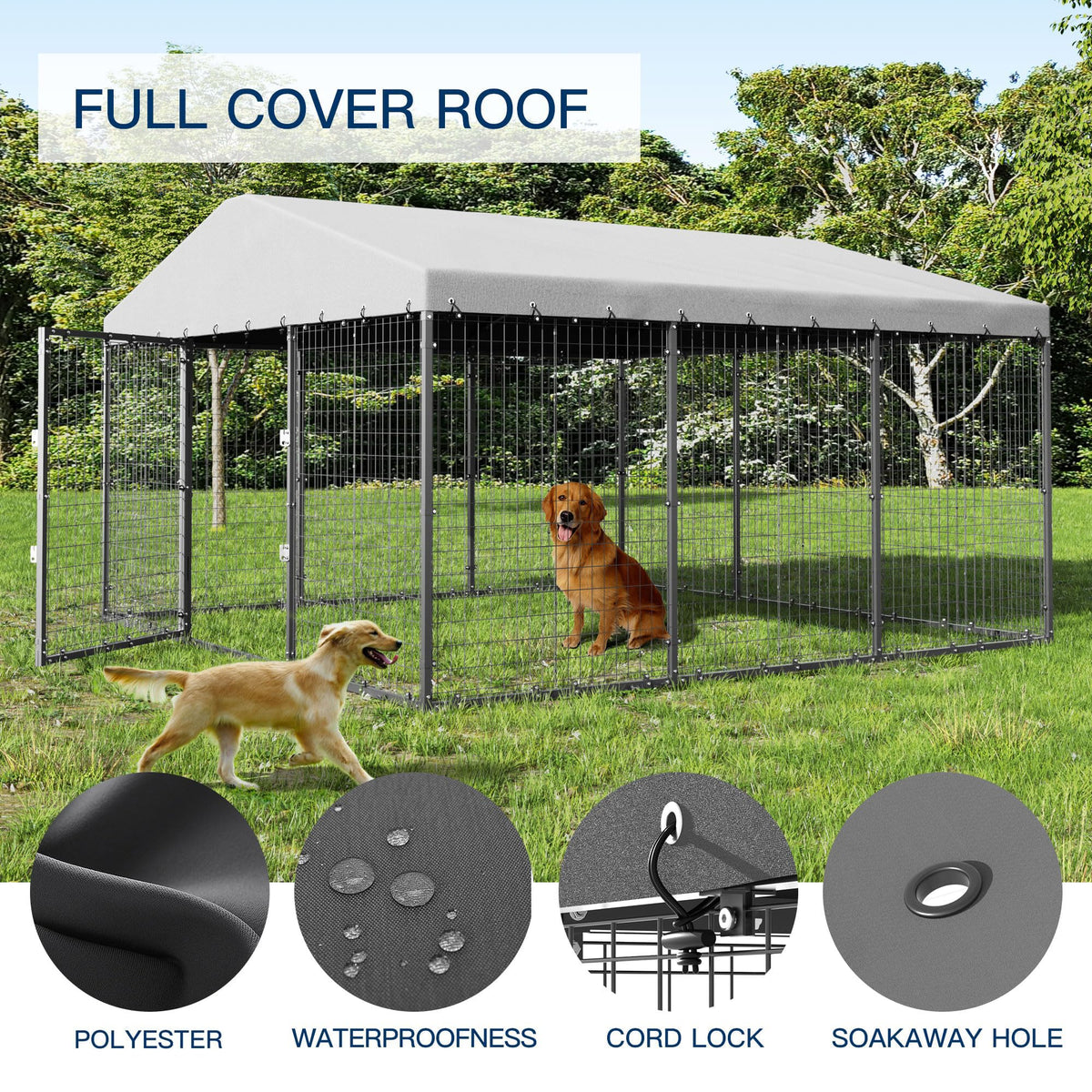 10' x 10' Outdoor Dog Kennel with Roof D748