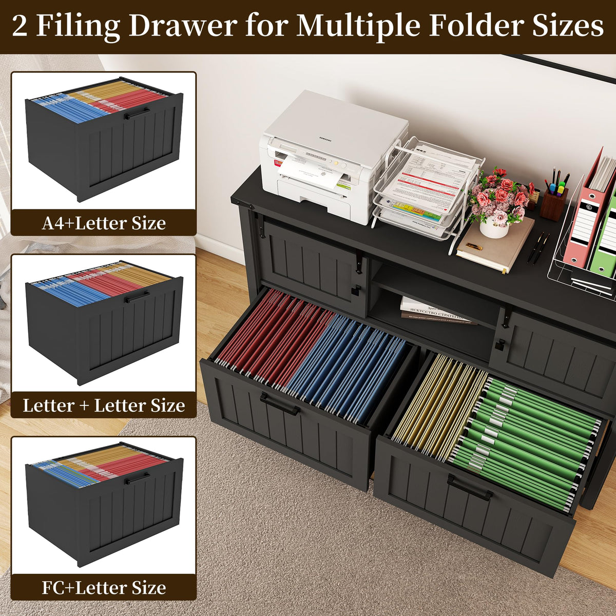 Lateral File Cabinet with Charging Station Z5408