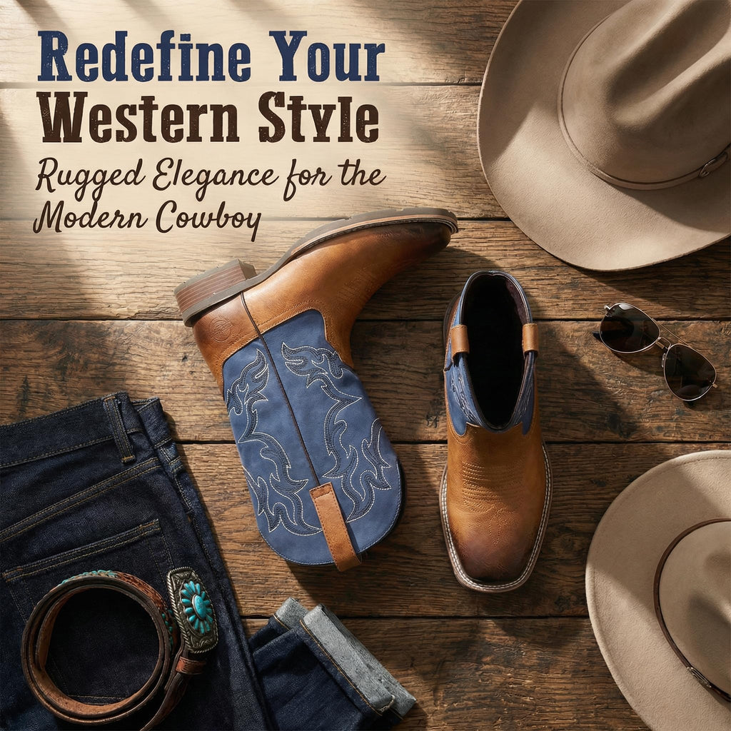 Men's Square Toe Western Pull-On Boots I120294