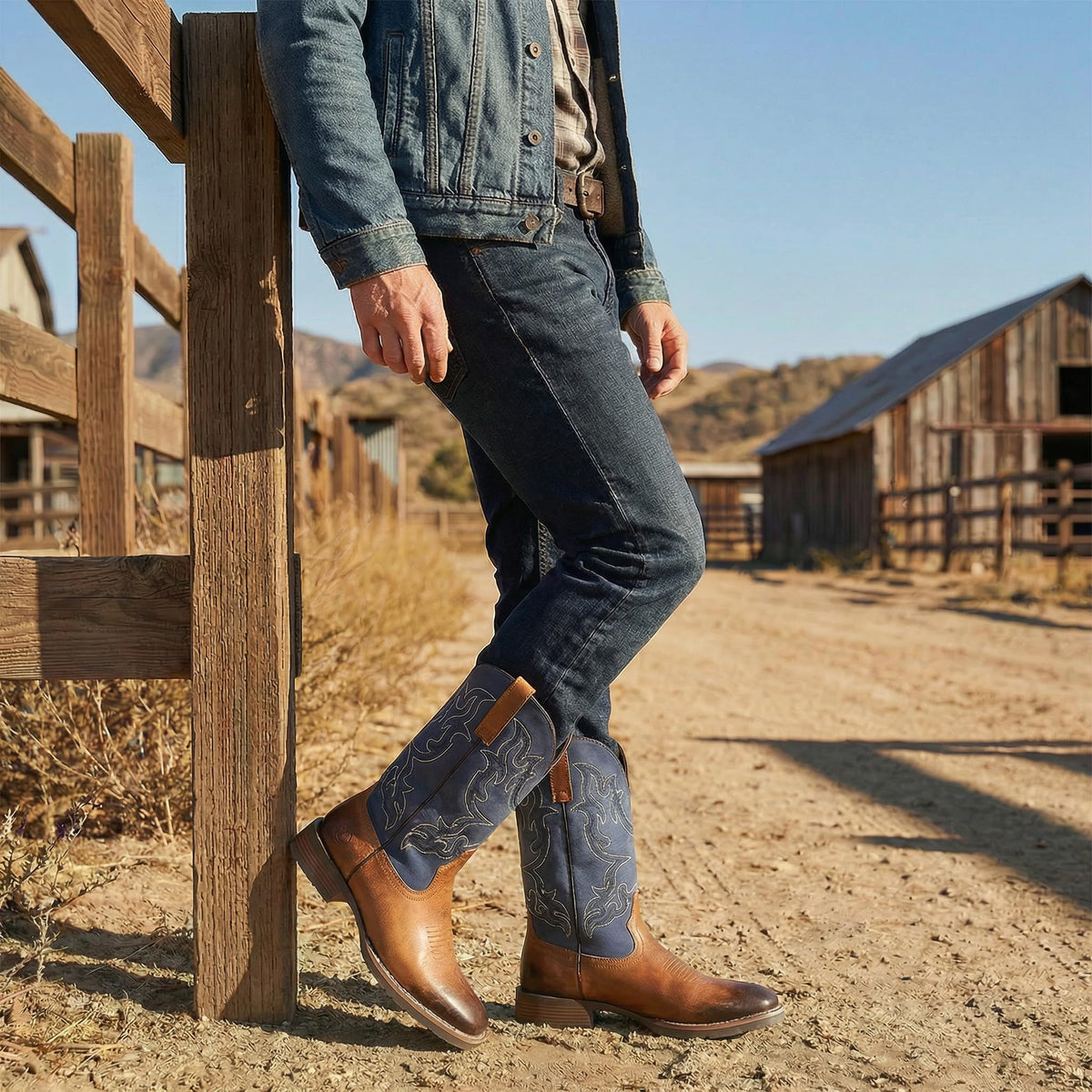 Men's Square Toe Western Pull-On Boots I120294