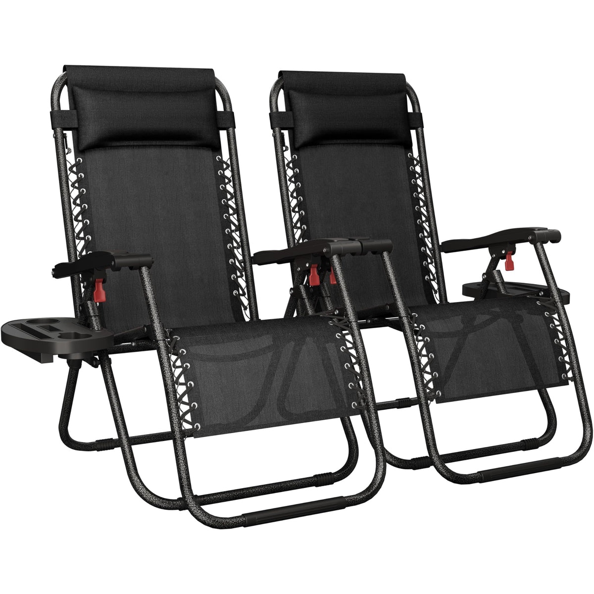 26" Zero Gravity Recliners Set of 2 Dark Black U669071