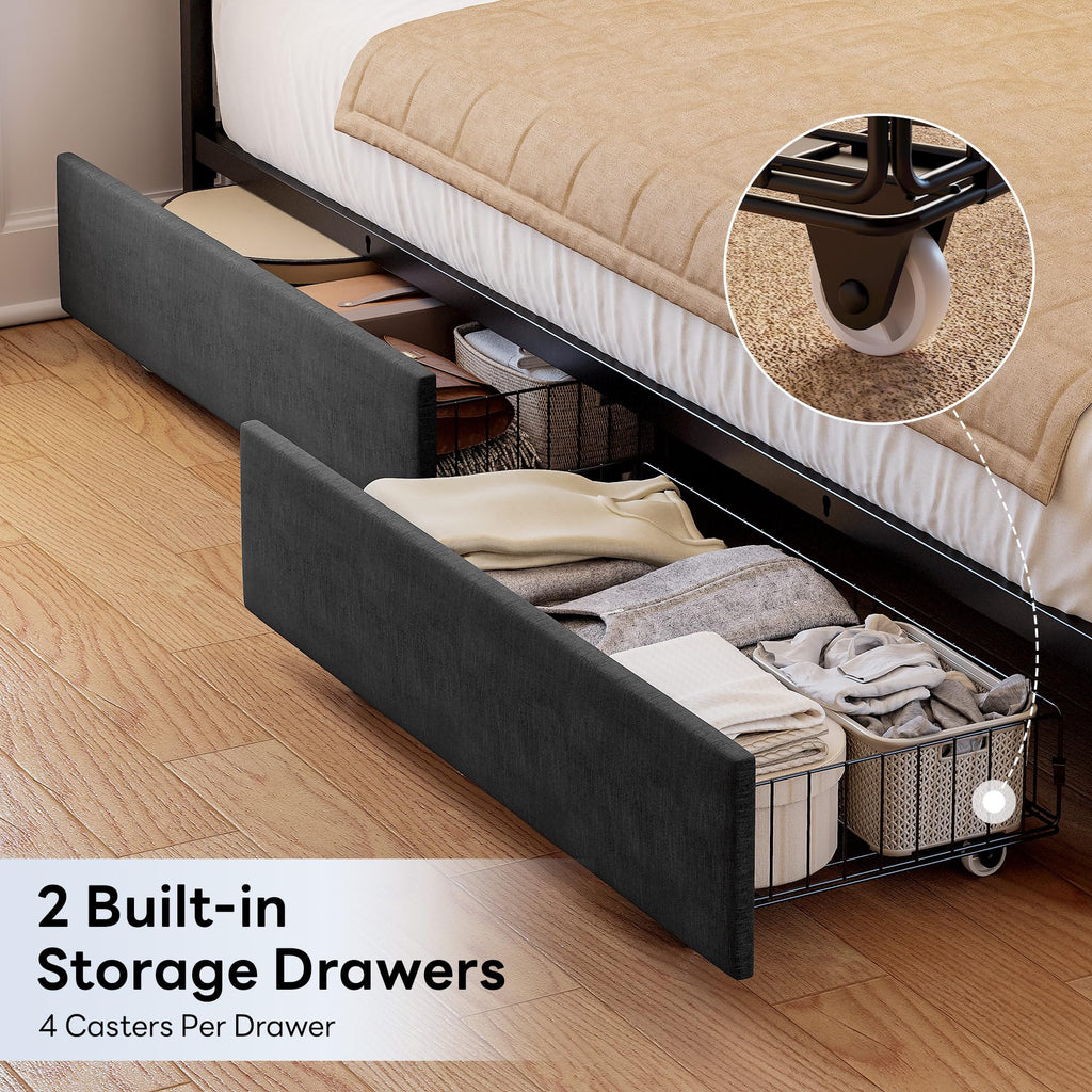Twin Corner Bed Frame with Upholstered Guardrail S5067