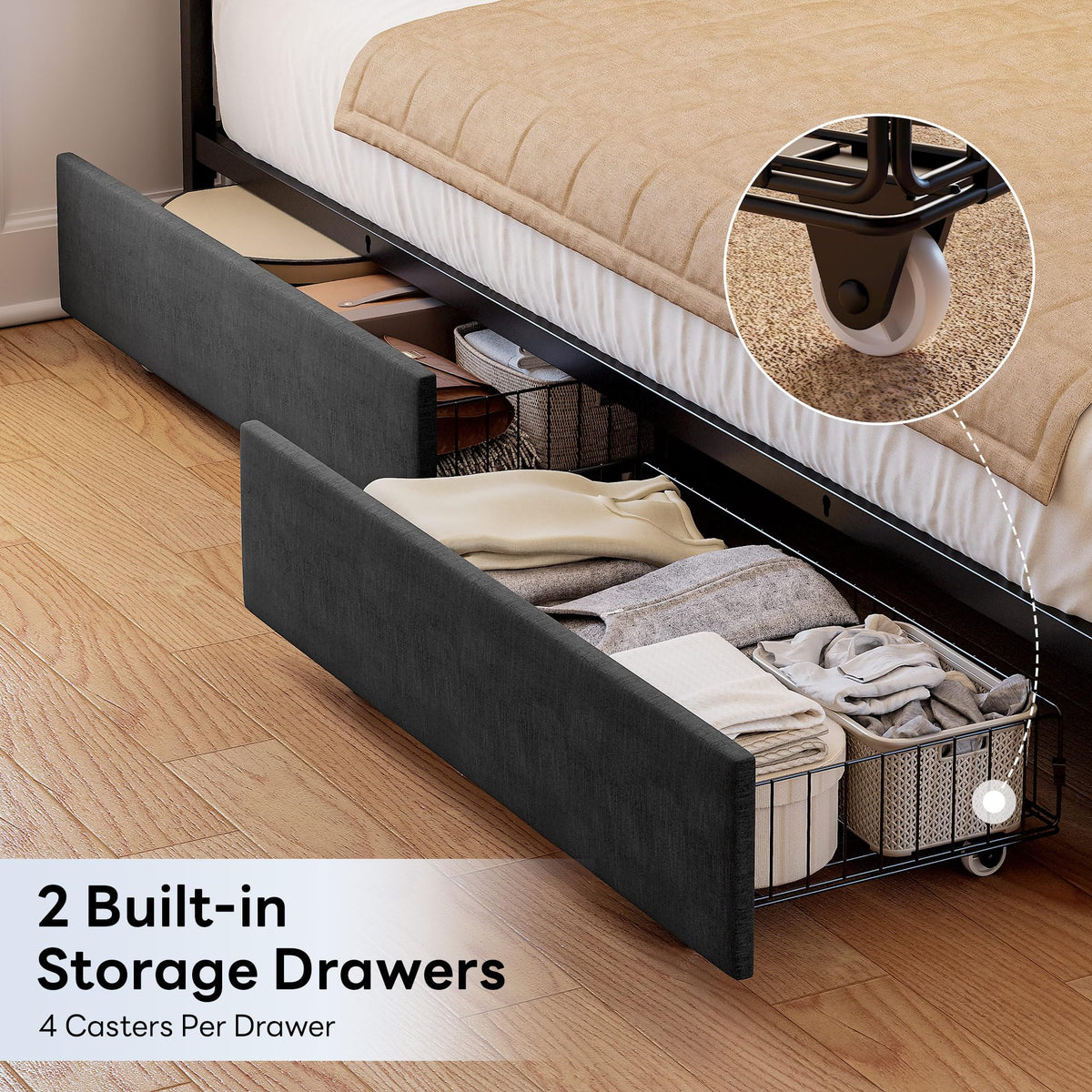Twin Corner Bed Frame with Upholstered Guardrail S5067