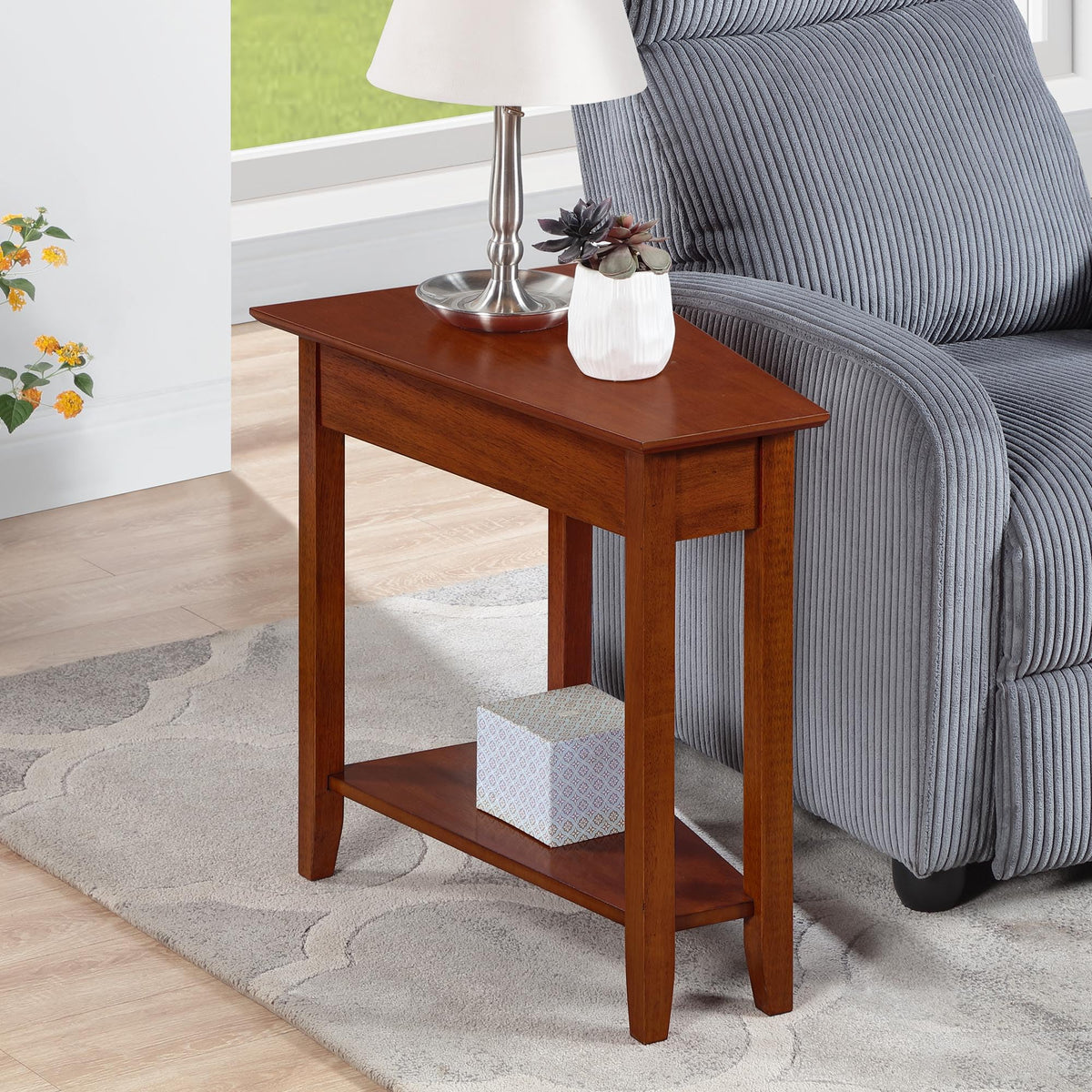 24" Cherry End Table with Storage Shelf O981