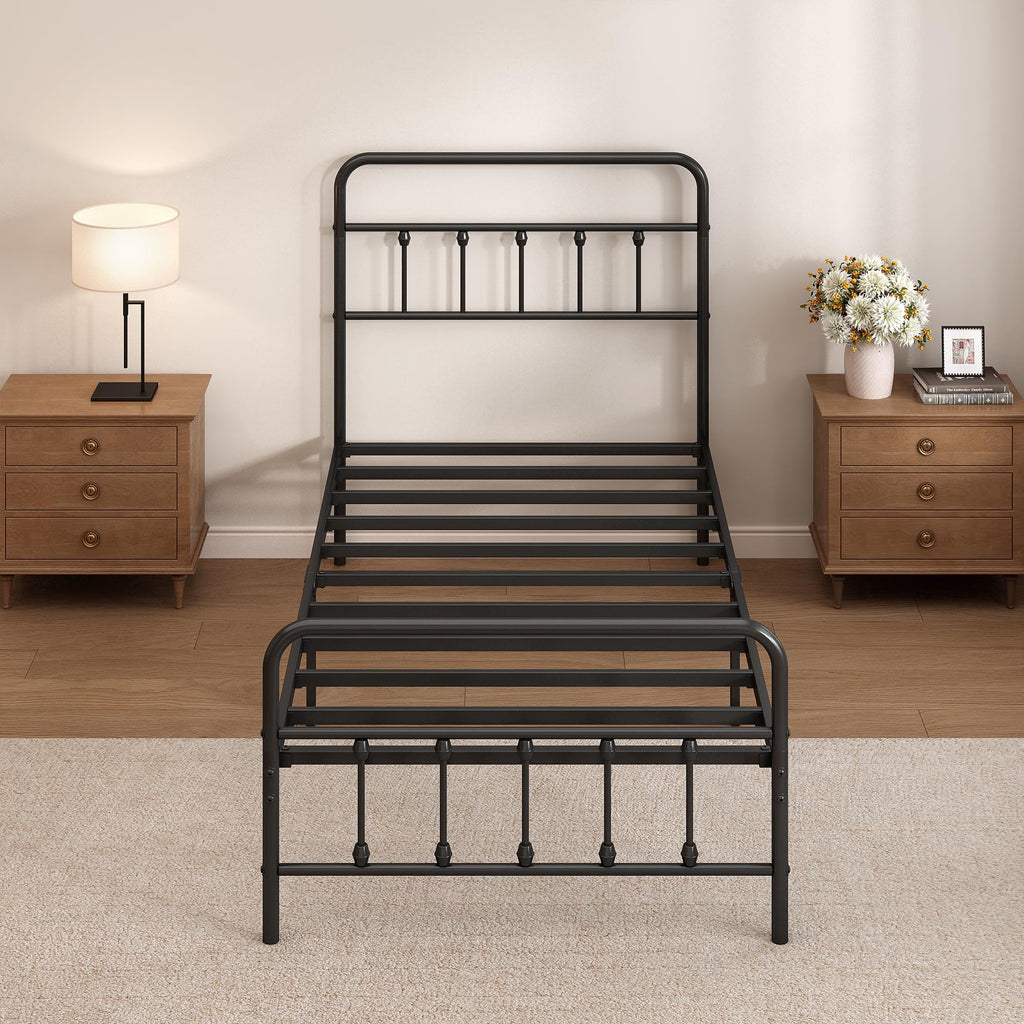 Twin Size Metal Bed Frame with Headboard and Footboard G971629