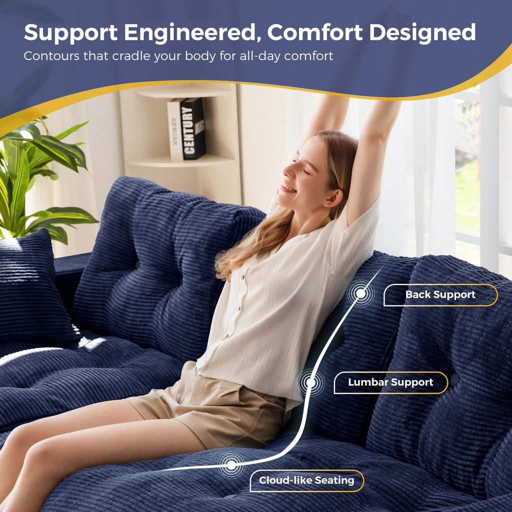 104-Inch L-Shaped Couch with Ottoman A304270
