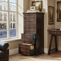 4 Drawer Dark Walnut File Cabinet T8304
