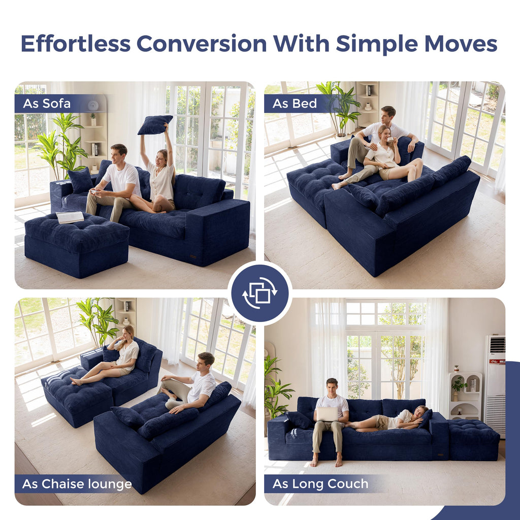 104-Inch L-Shaped Couch with Ottoman A304270